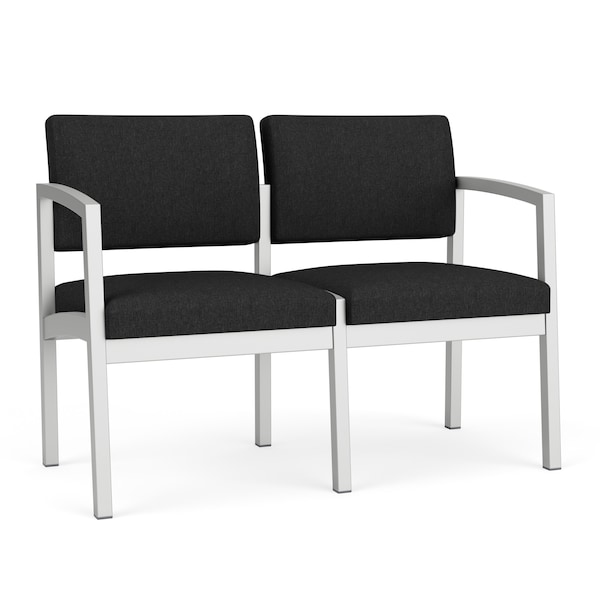 Lesro Black Seat, 2 Seat Sofa, 43.5 W 24.5 L 32 H, Linette Vinyl Seat, Lenox Steel Series LS2101 - main